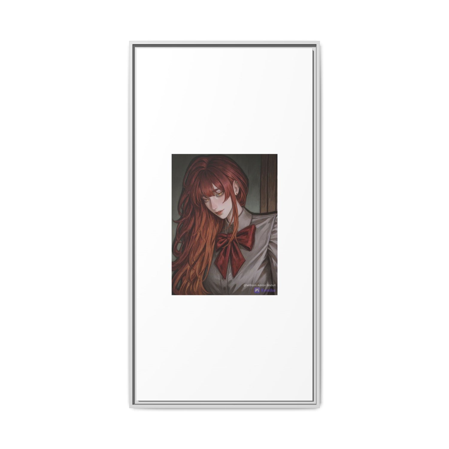 Framed Matte Canvas Print — Gothic Redhead Portrait