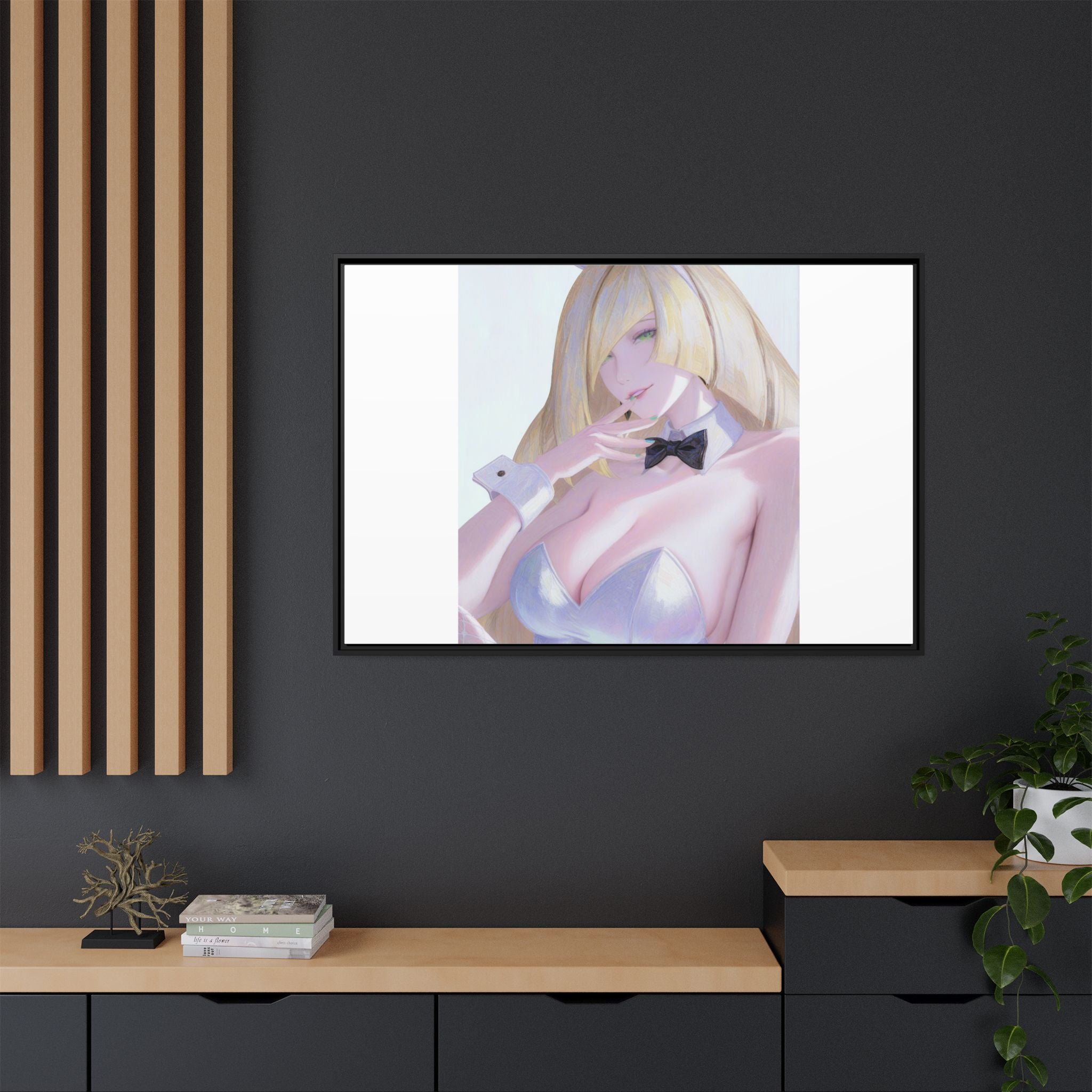 Bunny Girl Matte Canvas Print Framed — Sexy Anime Art Wall Decor
