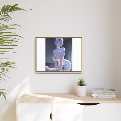 Sexy Anime Nurse Matte Canvas Print (Framed)