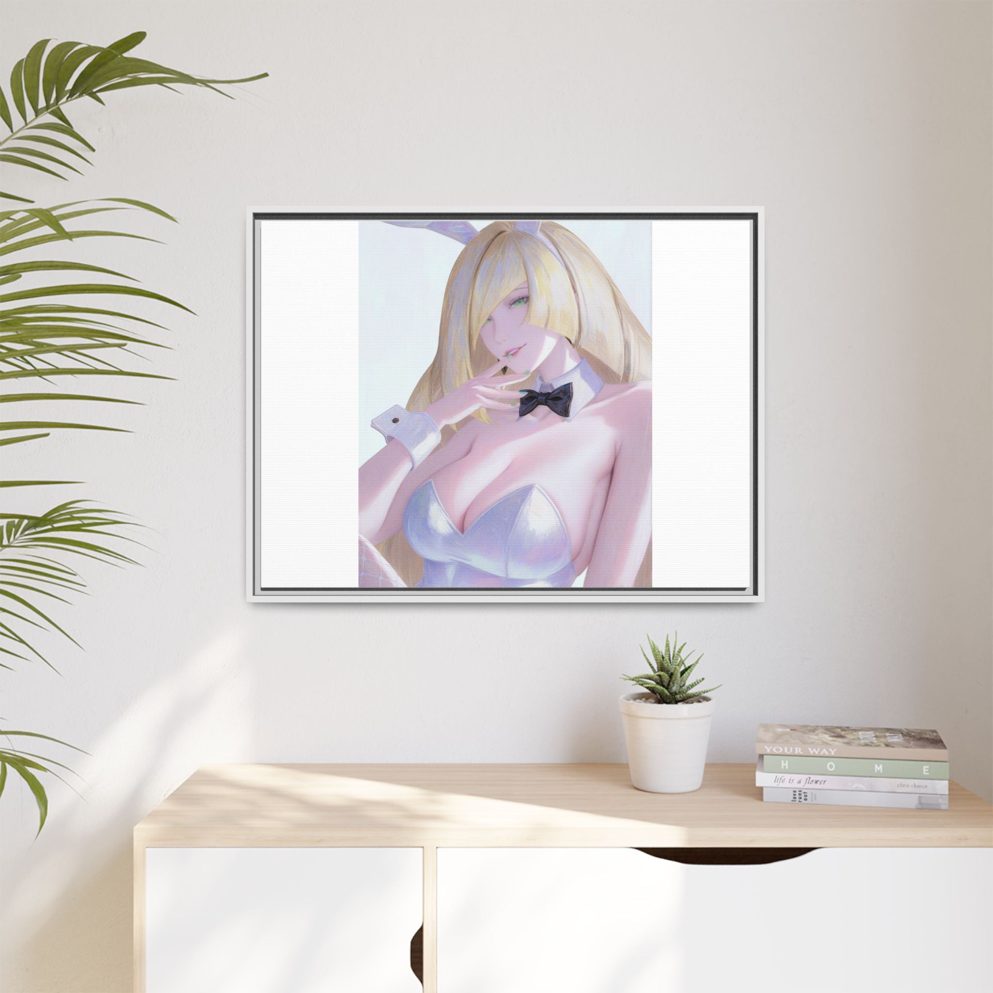 Bunny Girl Matte Canvas Print Framed — Sexy Anime Art Wall Decor