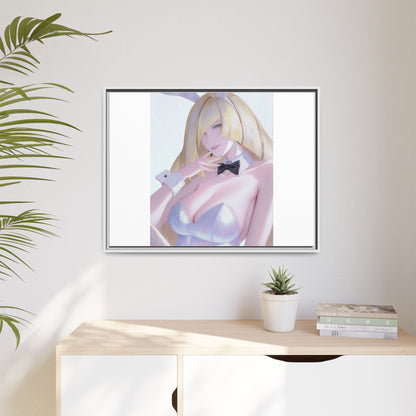 Bunny Girl Matte Canvas Print Framed — Sexy Anime Art Wall Decor