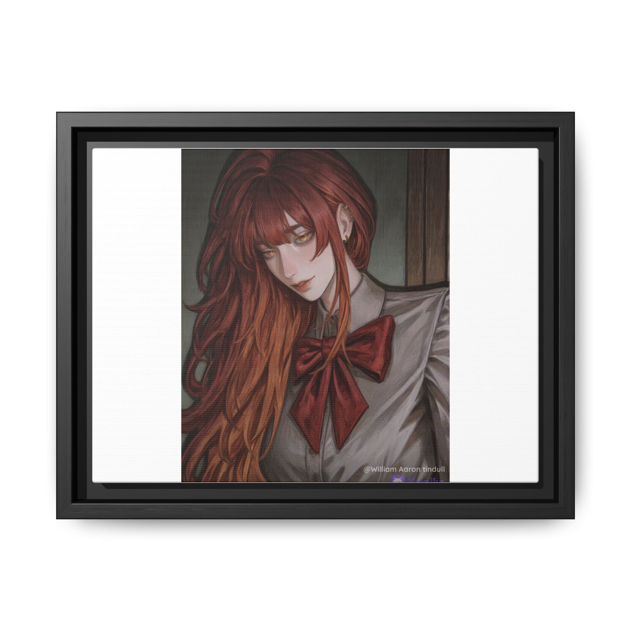 Framed Matte Canvas Print — Gothic Redhead Portrait