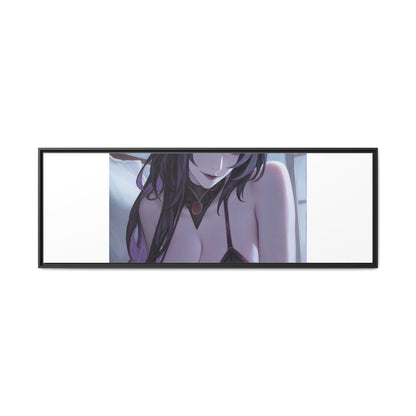 Framed Matte Canvas Print — Moody Anime Woman Portrait