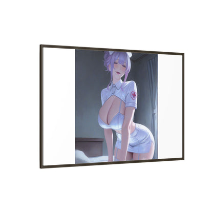 Sexy Anime Nurse Matte Canvas Print (Framed)