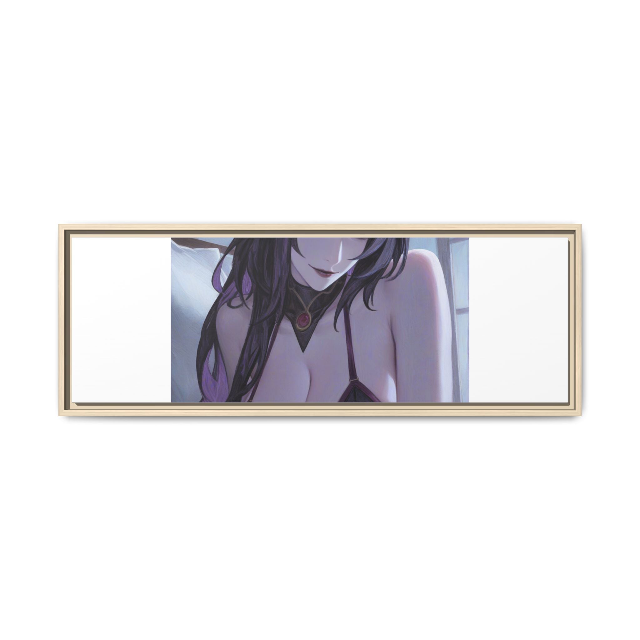 Framed Matte Canvas Print — Moody Anime Woman Portrait