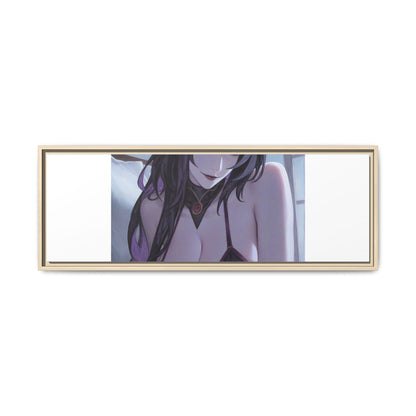 Framed Matte Canvas Print — Moody Anime Woman Portrait