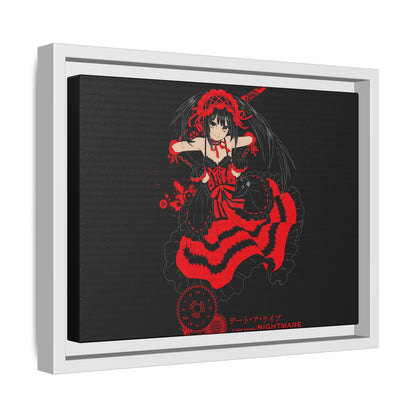 Anime Warrior Red Black Matte Canvas Print — Framed Wall Art