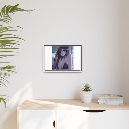 Framed Matte Canvas Print — Moody Anime Woman Portrait