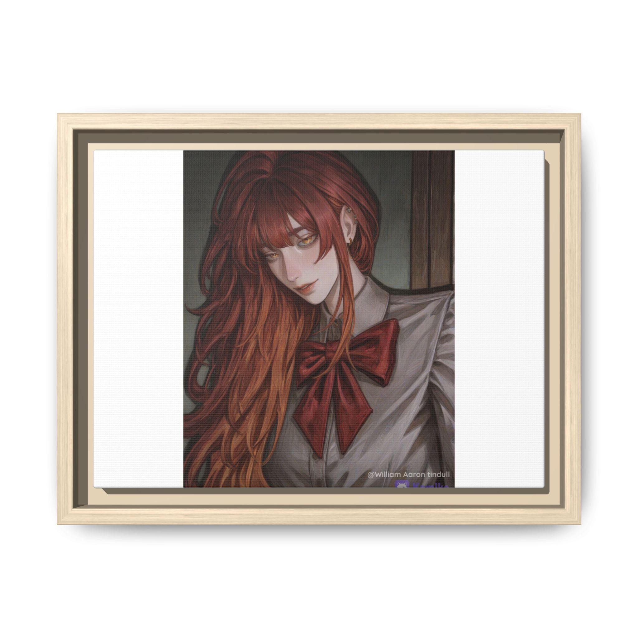 Framed Matte Canvas Print — Gothic Redhead Portrait