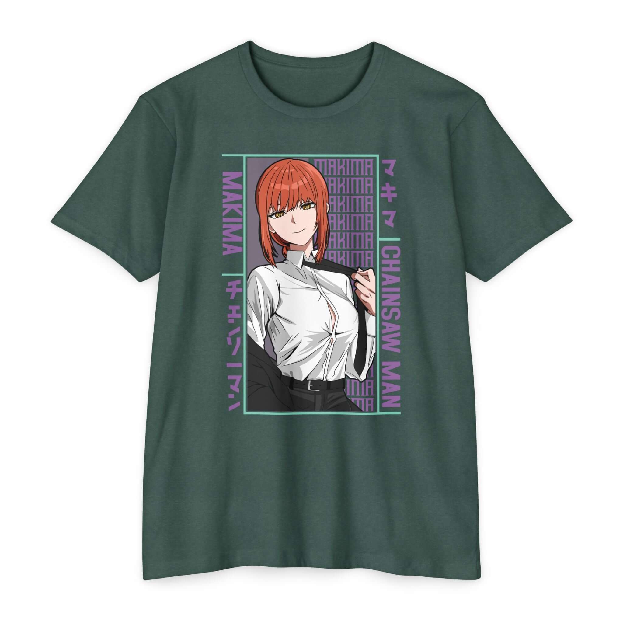 Makima Chainsaw Man Anime Graphic T-Shirt — Japanese Text Design
