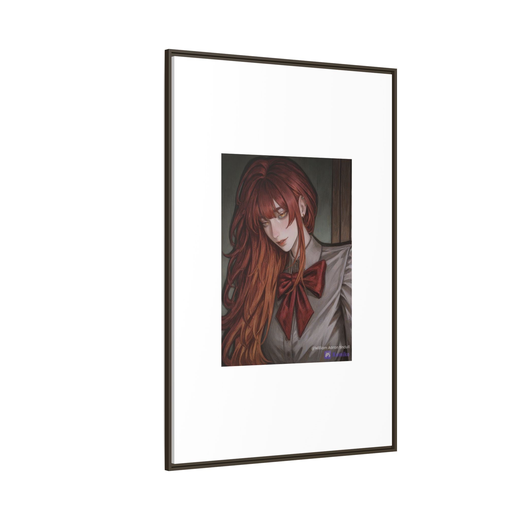 Framed Matte Canvas Print — Gothic Redhead Portrait