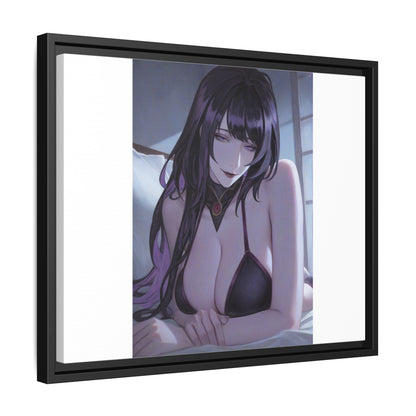 Framed Matte Canvas Print — Moody Anime Woman Portrait