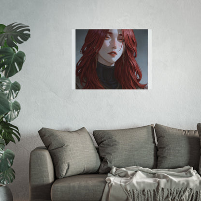 Fine Art Poster — Red-Haired Gothic Portrait, Moody Decorative Wall Art