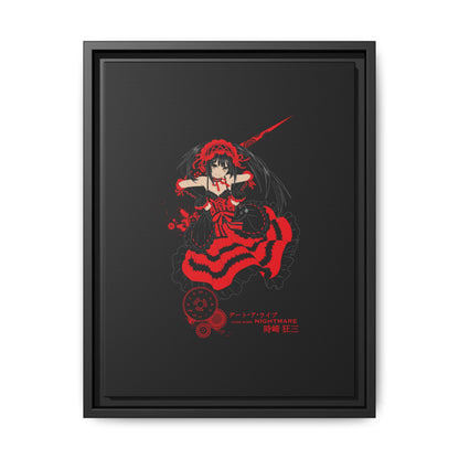 Anime Warrior Red Black Matte Canvas Print — Framed Wall Art