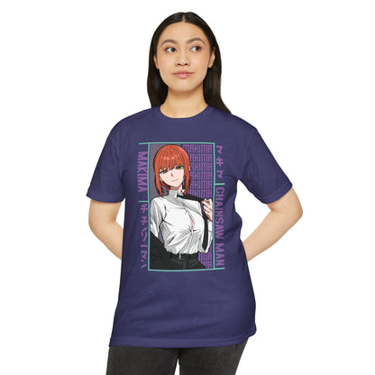 Makima Chainsaw Man Anime Graphic T-Shirt — Japanese Text Design
