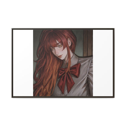 Framed Matte Canvas Print — Gothic Redhead Portrait