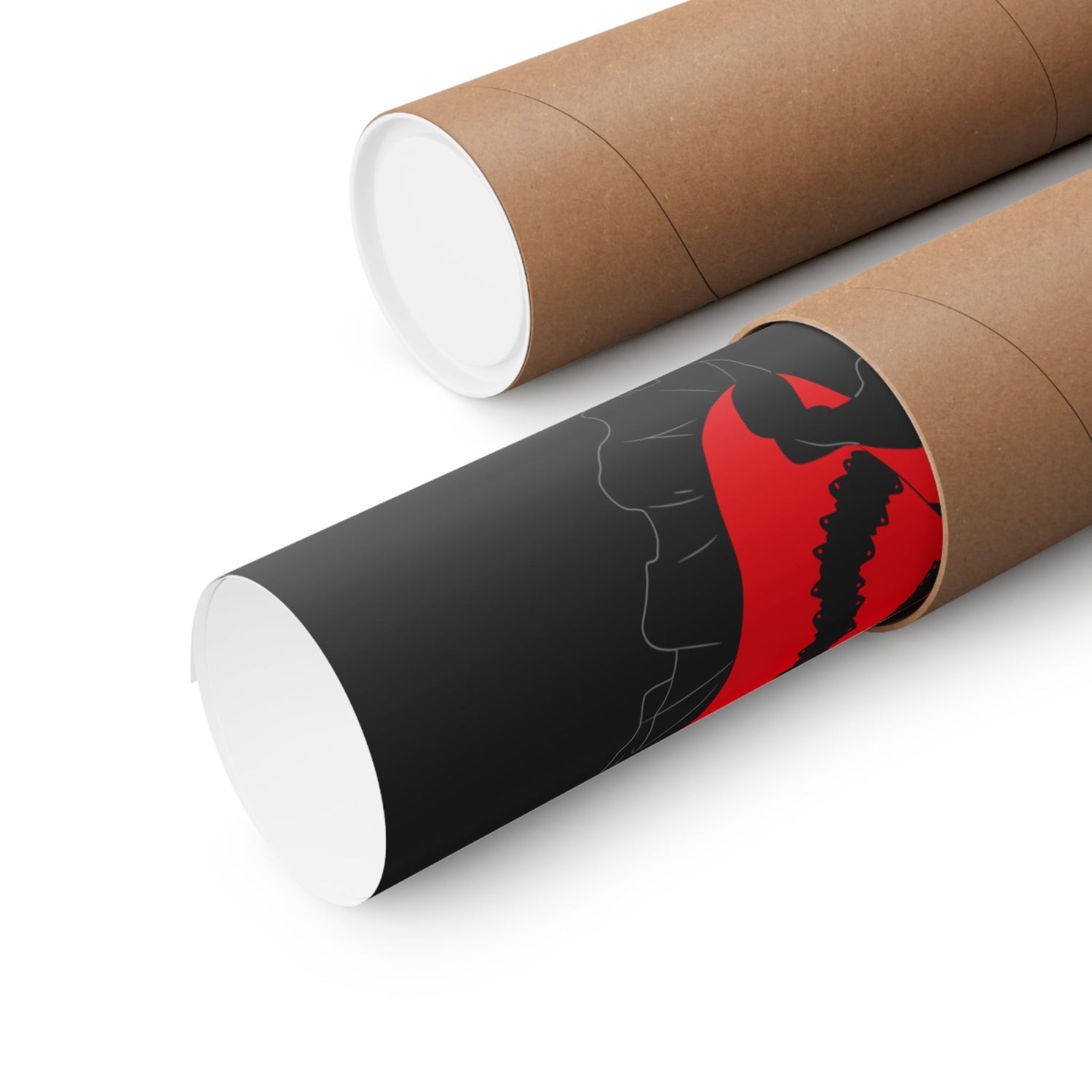 Anime Gothic Poster — Red &amp; Black Kurumi Nightcore Matte Vertical Print