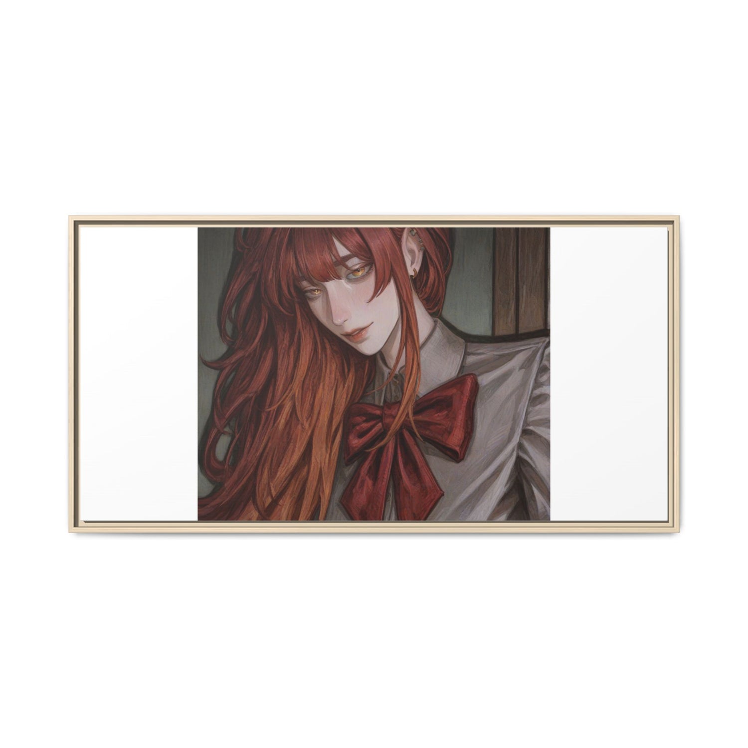 Framed Matte Canvas Print — Gothic Redhead Portrait