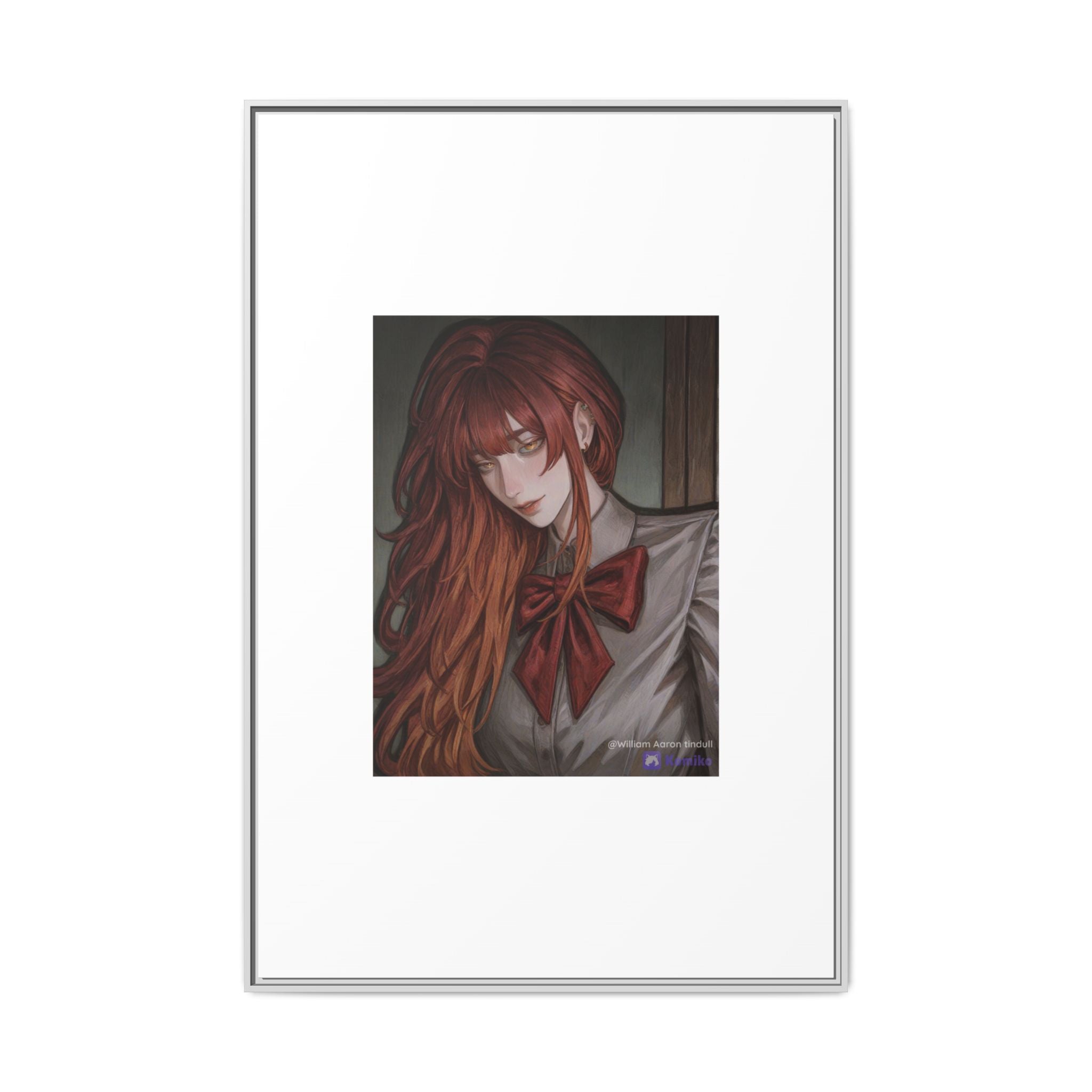 Framed Matte Canvas Print — Gothic Redhead Portrait
