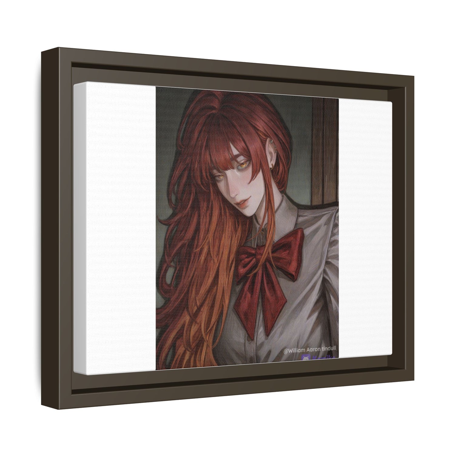 Framed Matte Canvas Print — Gothic Redhead Portrait