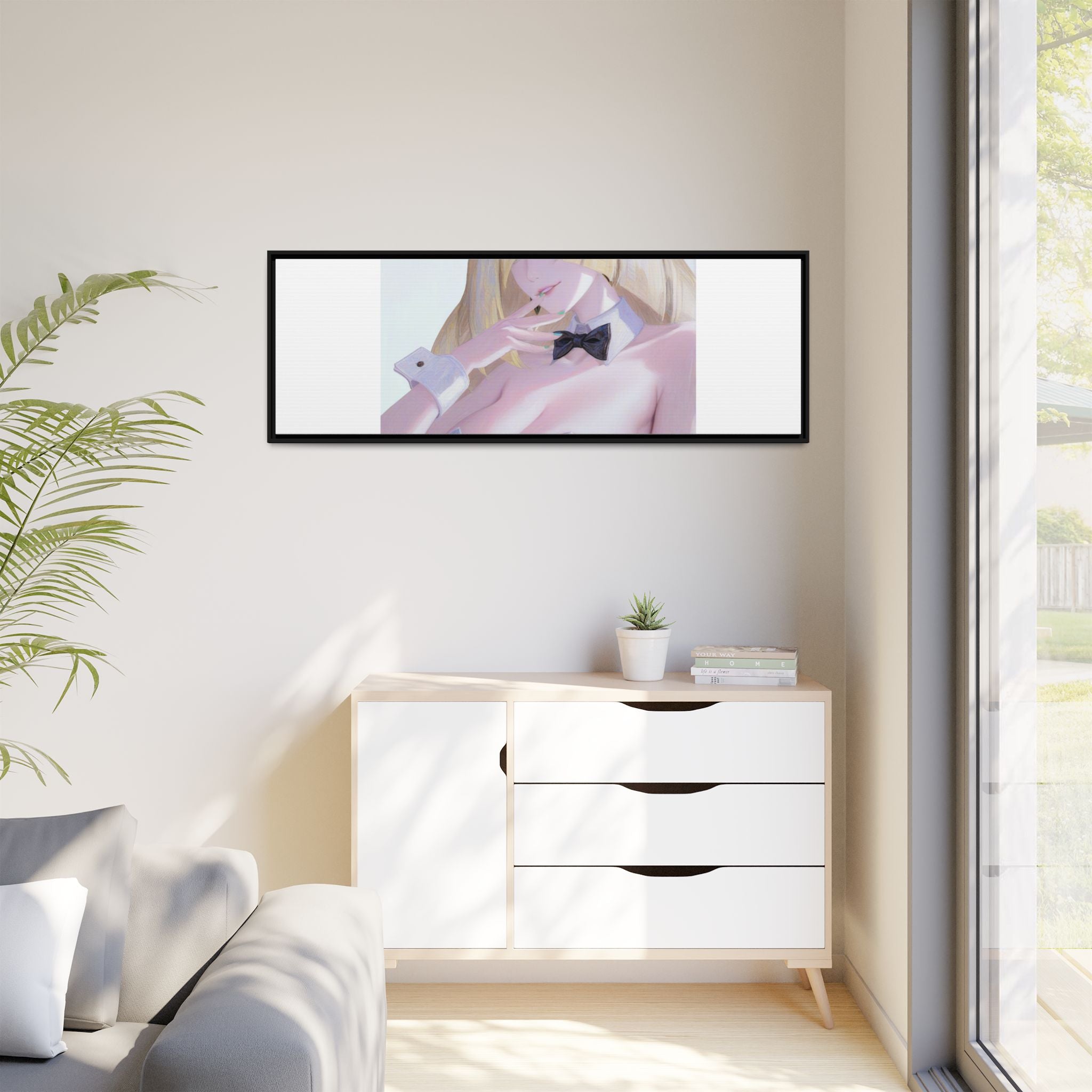 Bunny Girl Matte Canvas Print Framed — Sexy Anime Art Wall Decor