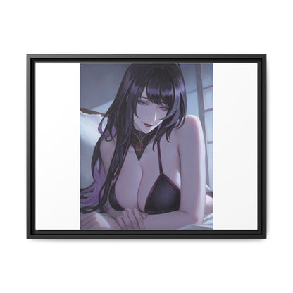 Framed Matte Canvas Print — Moody Anime Woman Portrait