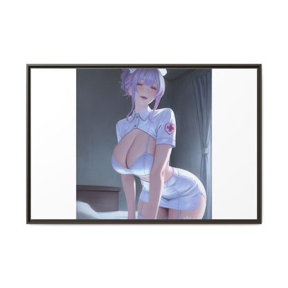 Sexy Anime Nurse Matte Canvas Print (Framed)