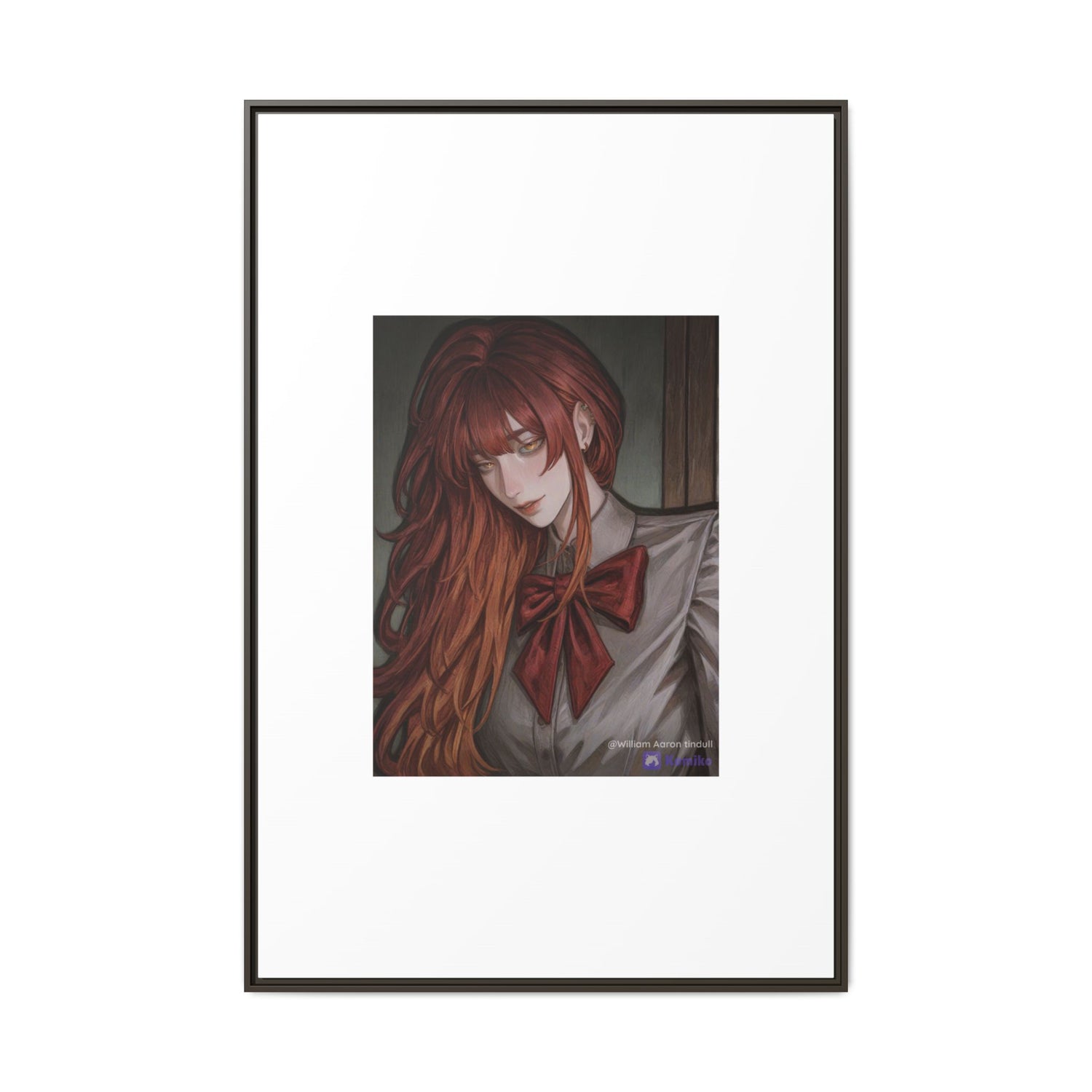 Framed Matte Canvas Print — Gothic Redhead Portrait