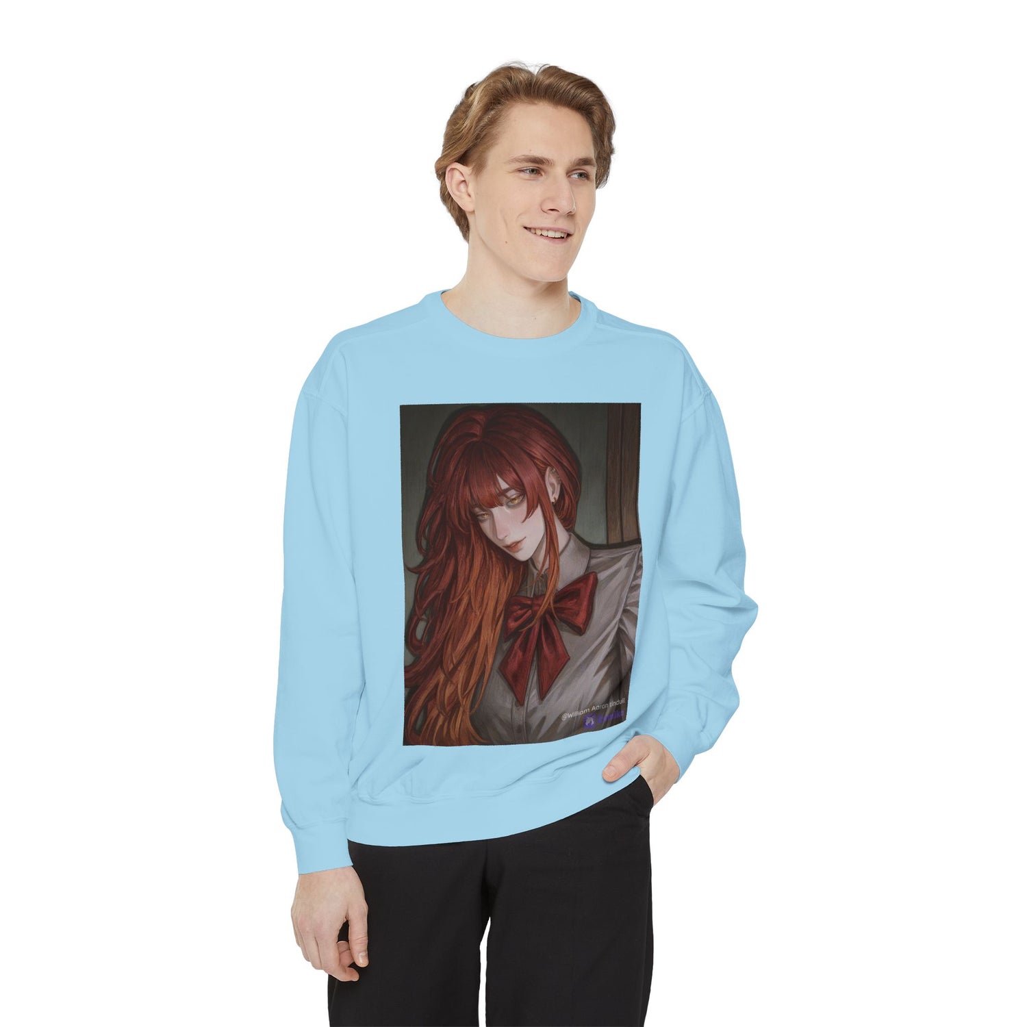 Anime Red-Headed Girl Sweatshirt — Gothic Schoolgirl Art Pullover