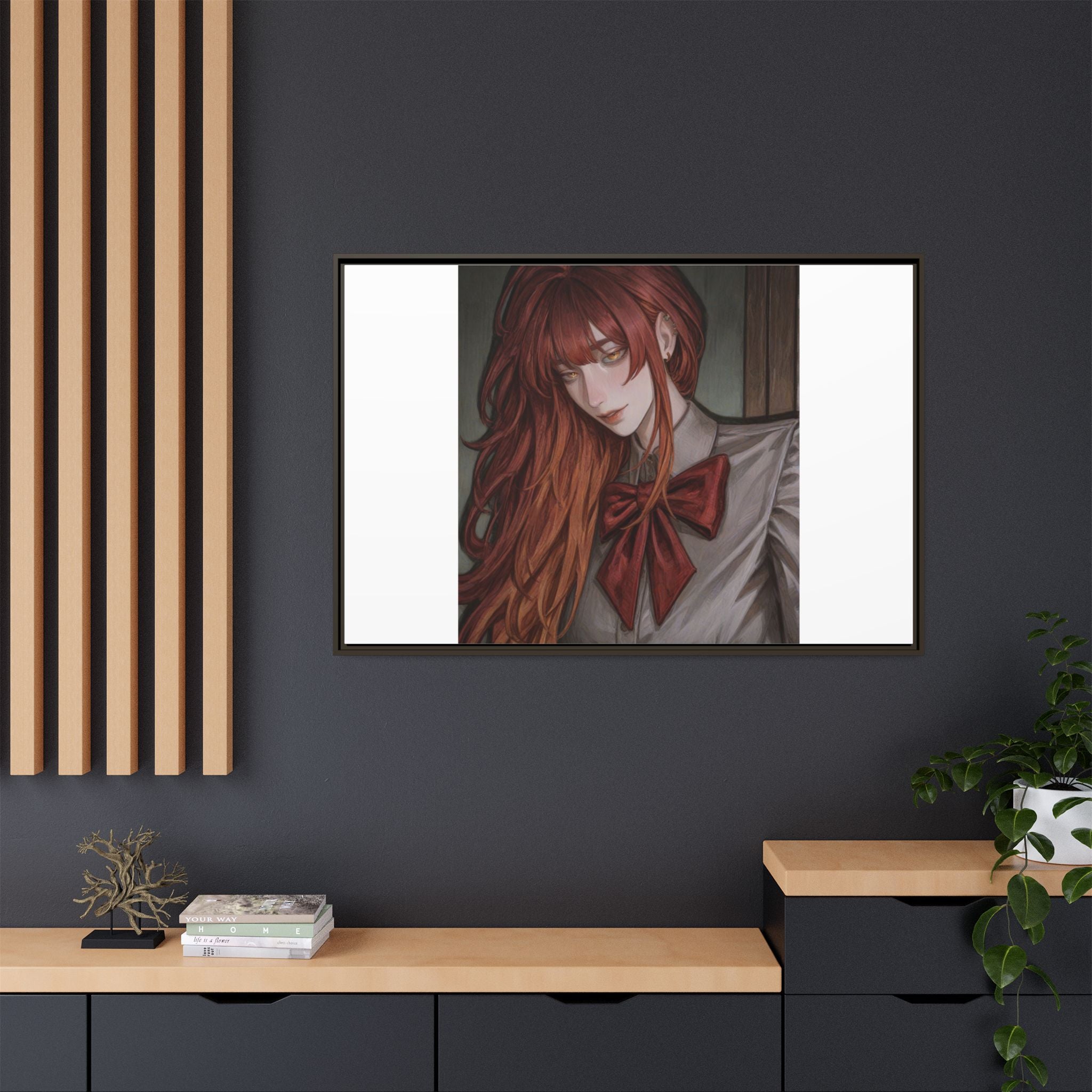 Framed Matte Canvas Print — Gothic Redhead Portrait