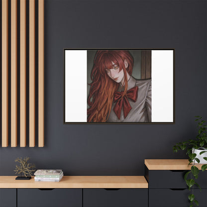 Framed Matte Canvas Print — Gothic Redhead Portrait