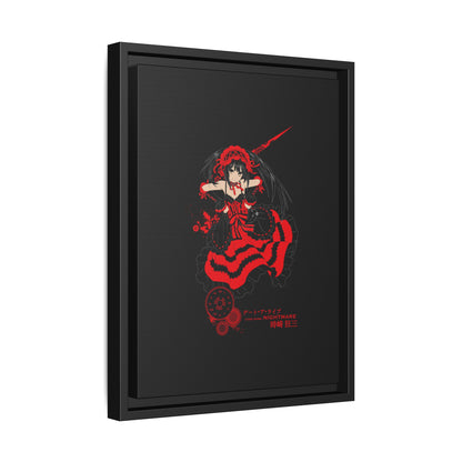 Anime Warrior Red Black Matte Canvas Print — Framed Wall Art