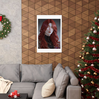 Red-Haired Muse Matte Vertical Poster — Moody Portrait Art Print