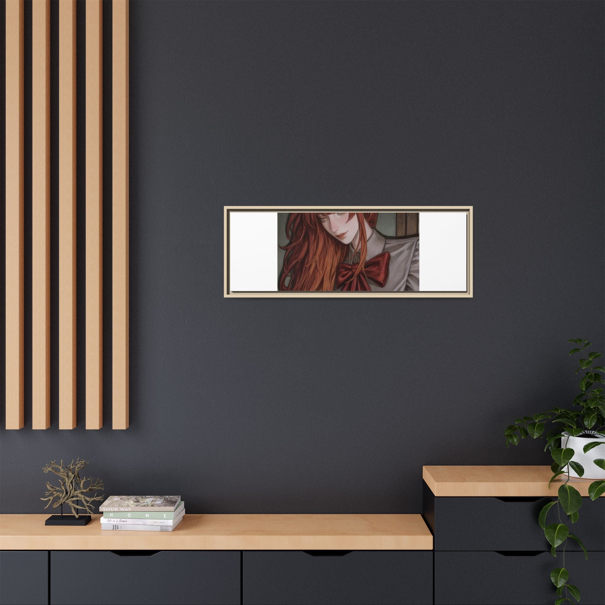 Framed Matte Canvas Print — Gothic Redhead Portrait