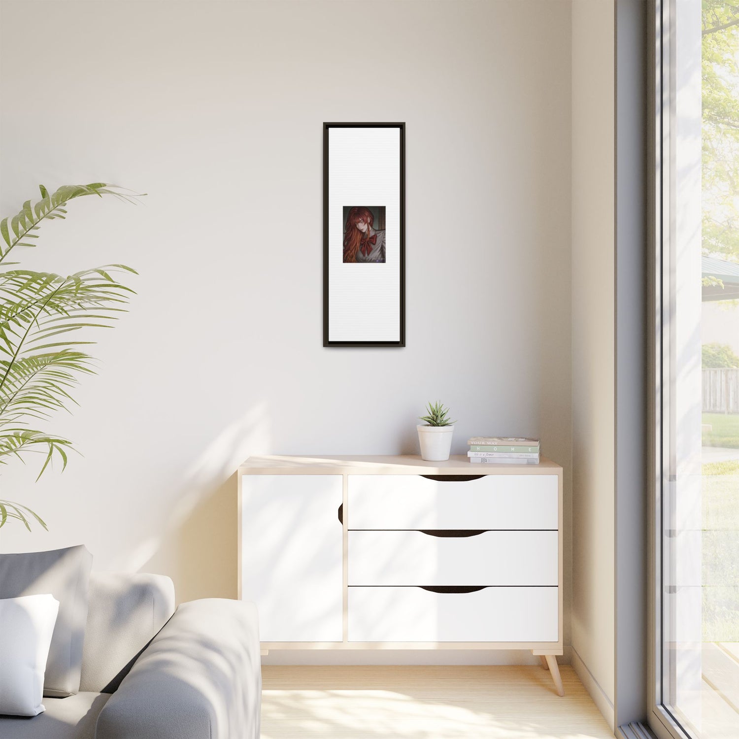 Framed Matte Canvas Print — Gothic Redhead Portrait