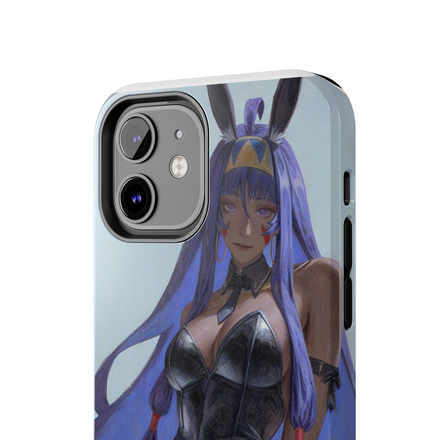 Bunny Girl Tough Phone Case — Anime Purple-Haired Character Protective Cover