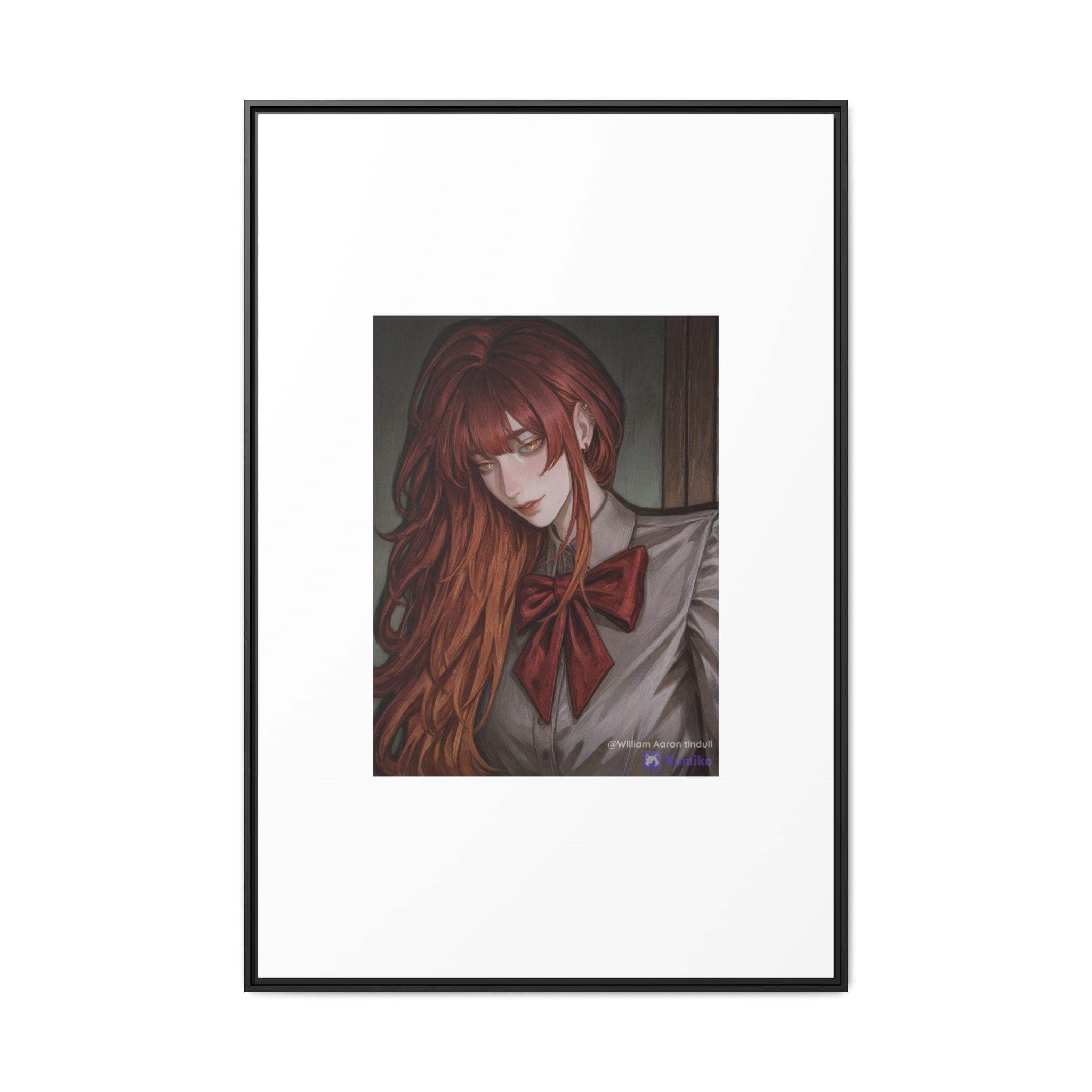 Framed Matte Canvas Print — Gothic Redhead Portrait