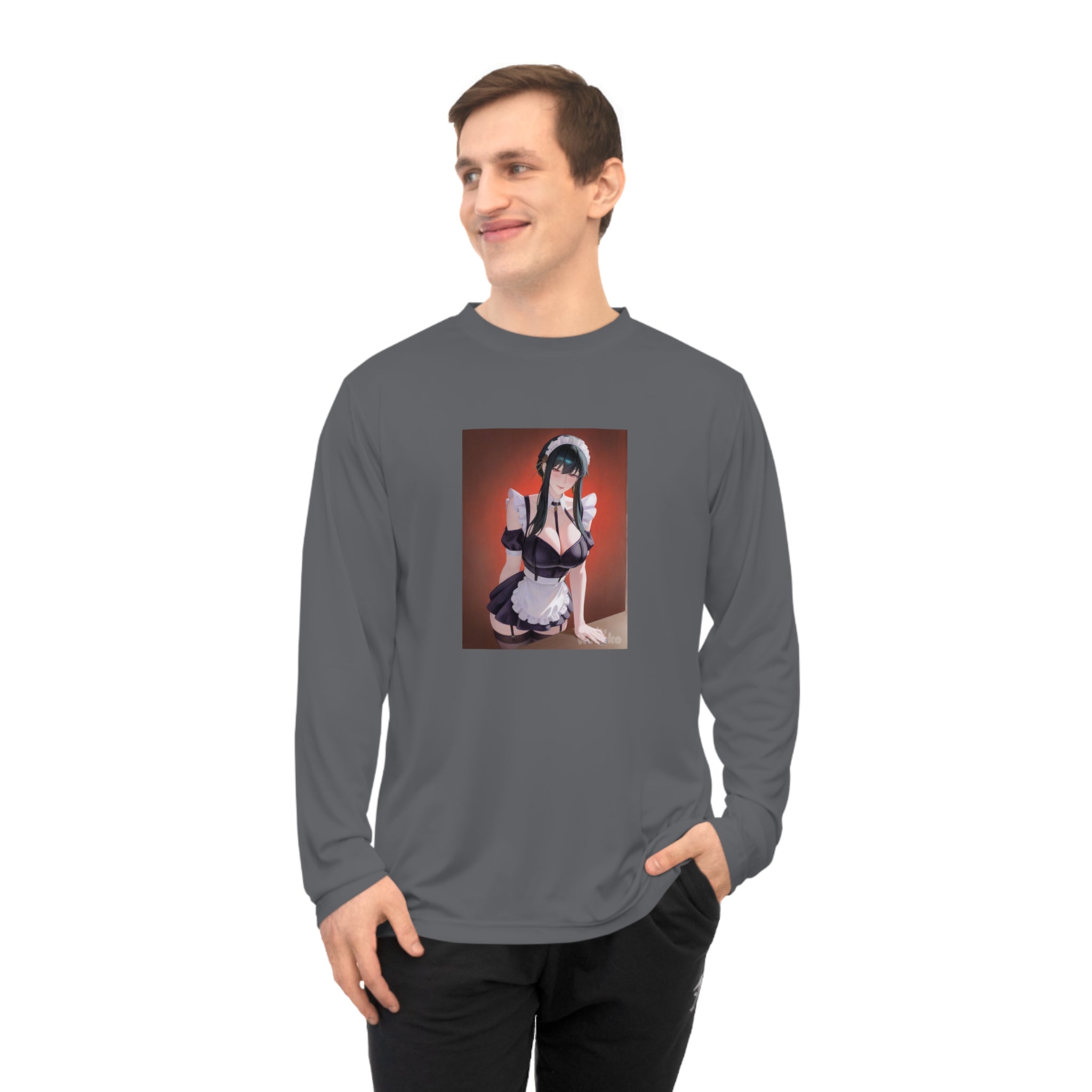 Anime Maid Long Sleeve Shirt — Cute Kawaii Maid Illustration