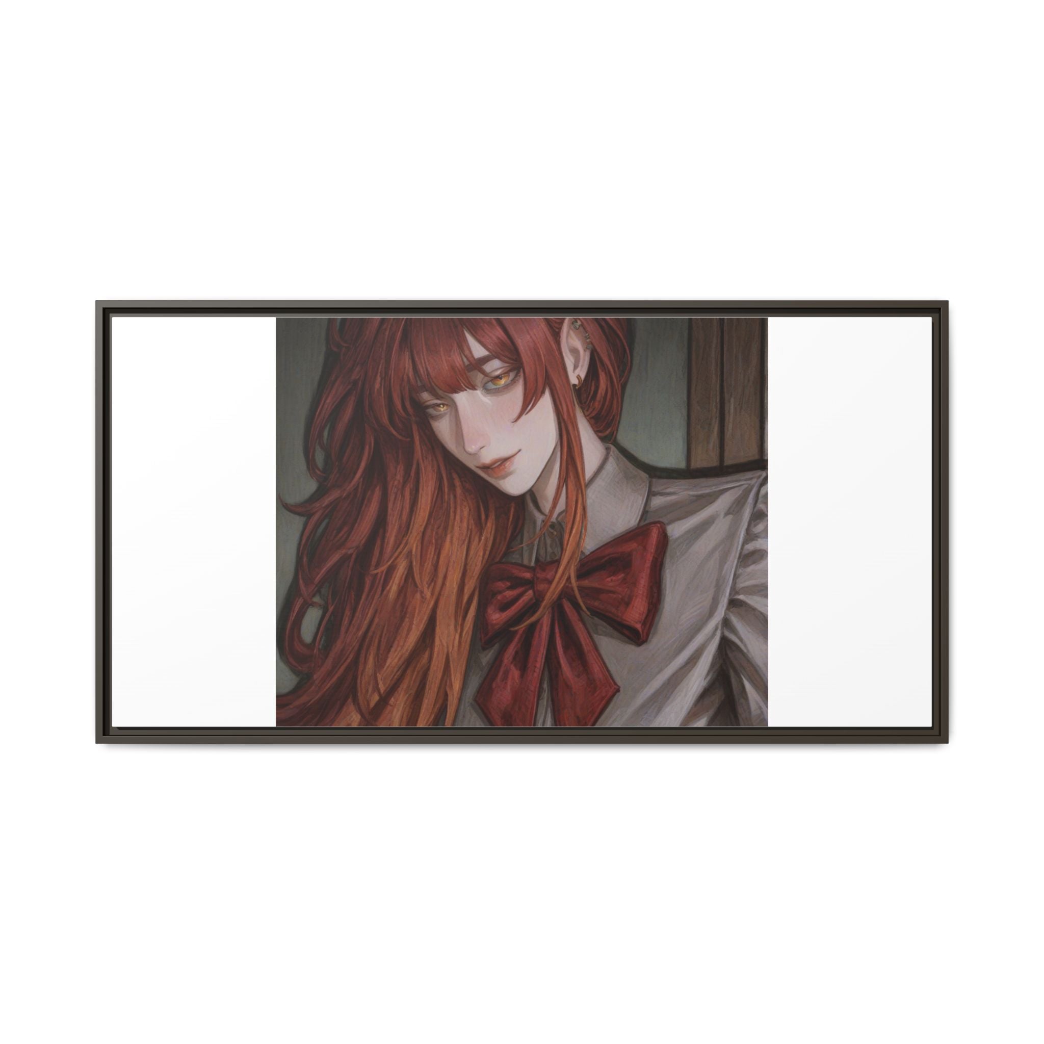 Framed Matte Canvas Print — Gothic Redhead Portrait