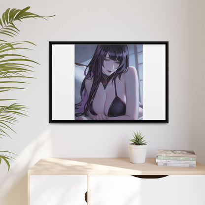 Framed Matte Canvas Print — Moody Anime Woman Portrait