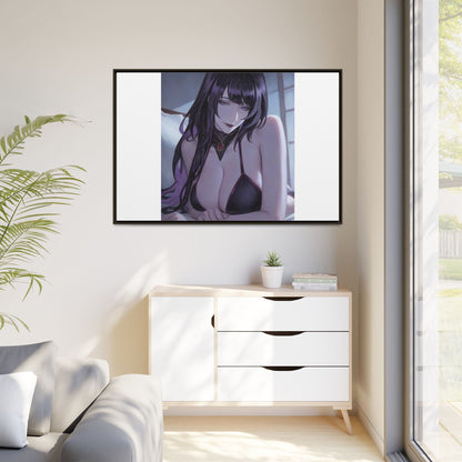 Framed Matte Canvas Print — Moody Anime Woman Portrait