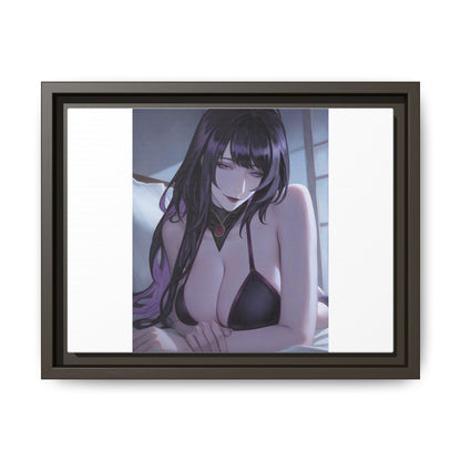 Framed Matte Canvas Print — Moody Anime Woman Portrait