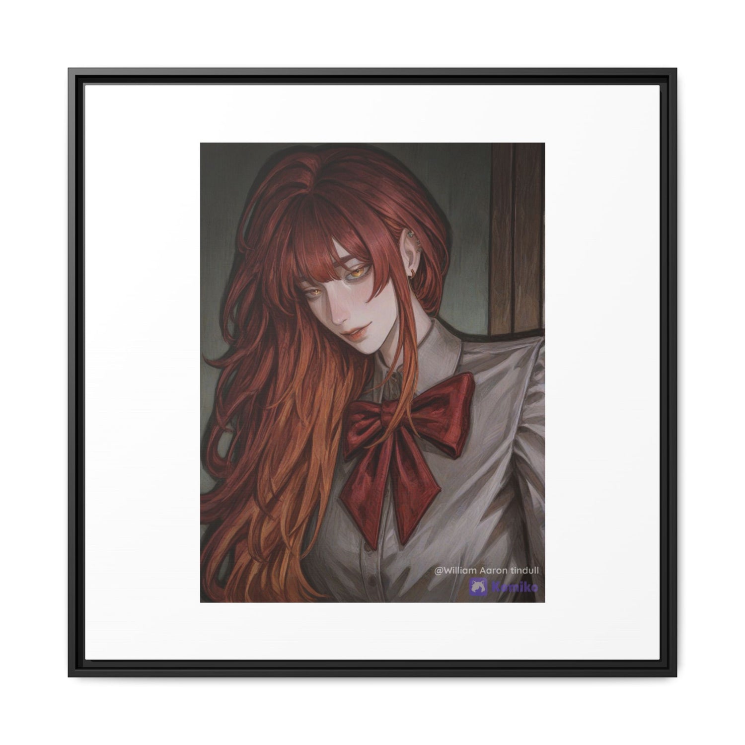 Framed Matte Canvas Print — Gothic Redhead Portrait