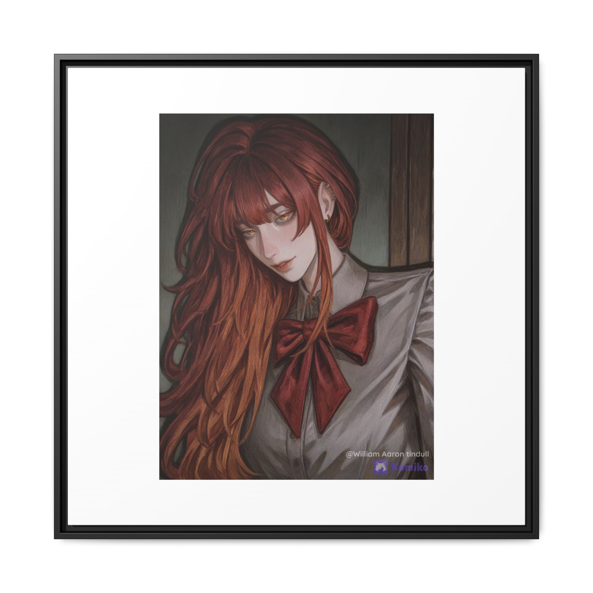 Framed Matte Canvas Print — Gothic Redhead Portrait