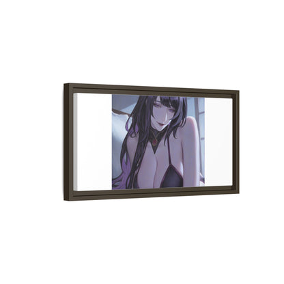 Framed Matte Canvas Print — Moody Anime Woman Portrait