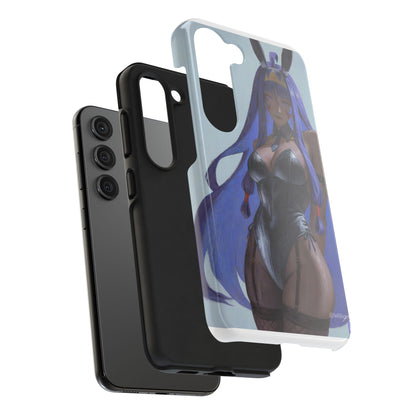 Bunny Girl Tough Phone Case — Anime Purple-Haired Character Protective Cover