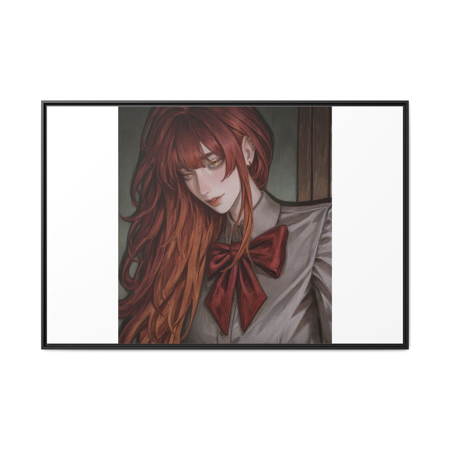 Framed Matte Canvas Print — Gothic Redhead Portrait