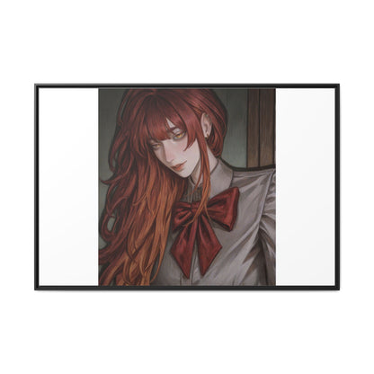 Framed Matte Canvas Print — Gothic Redhead Portrait