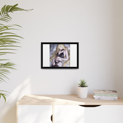 Framed Matte Canvas Print — Sleepy Blonde Anime Pinup