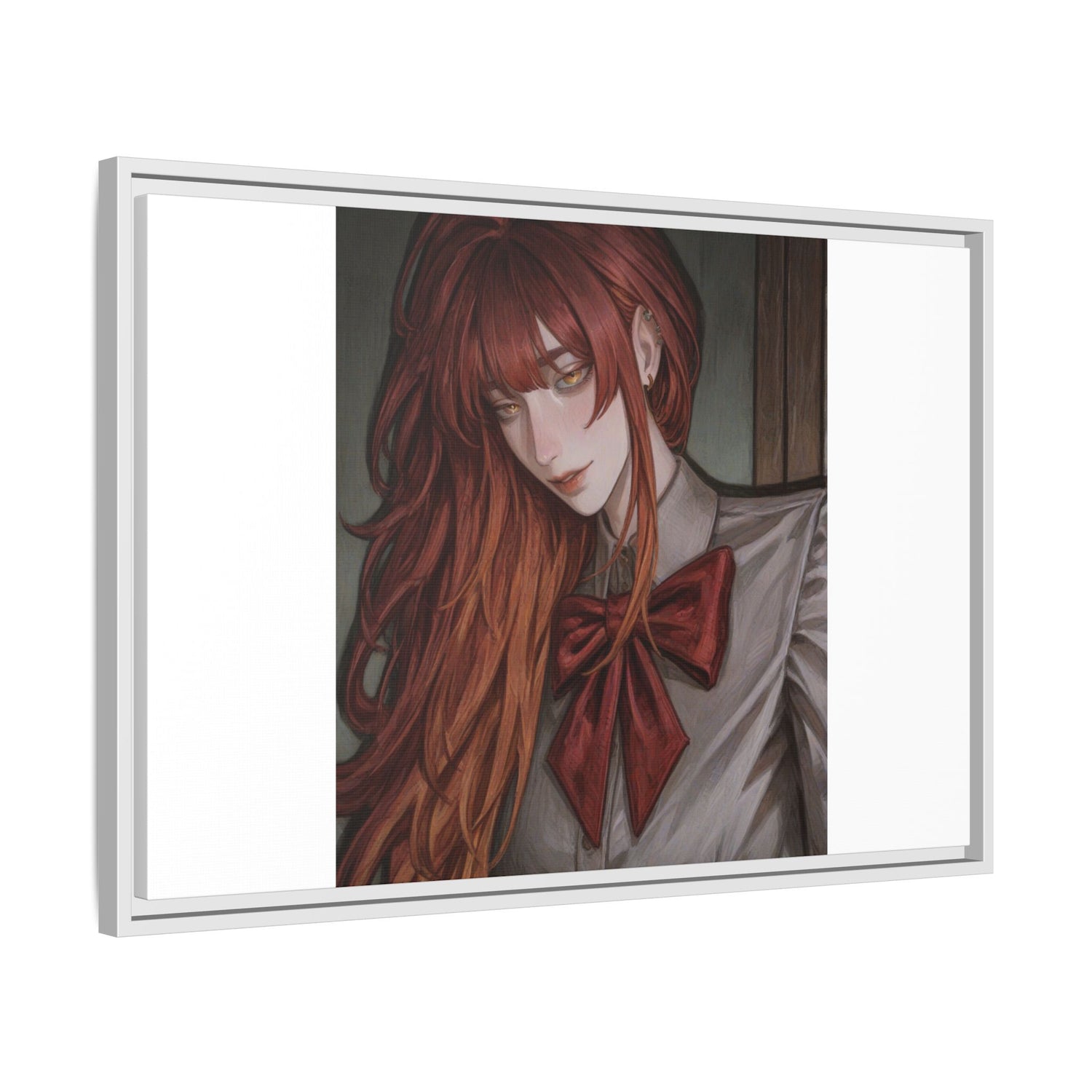 Framed Matte Canvas Print — Gothic Redhead Portrait